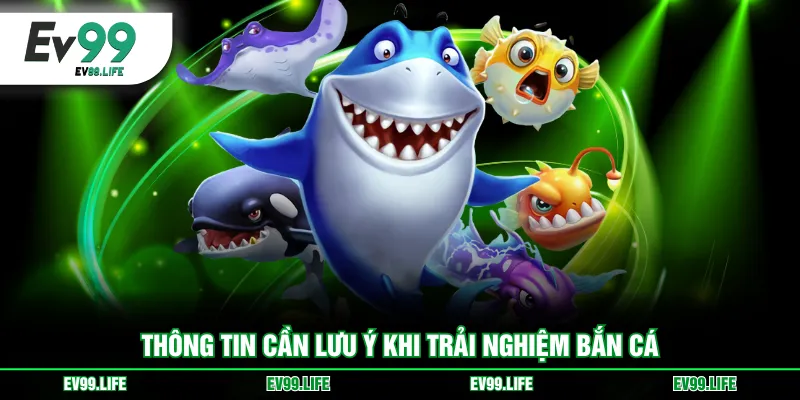 Thông tin cần lưu ý khi trải nghiệm bắn cá